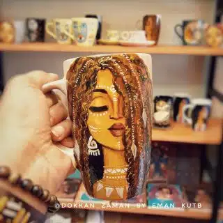 African handpainted mug
