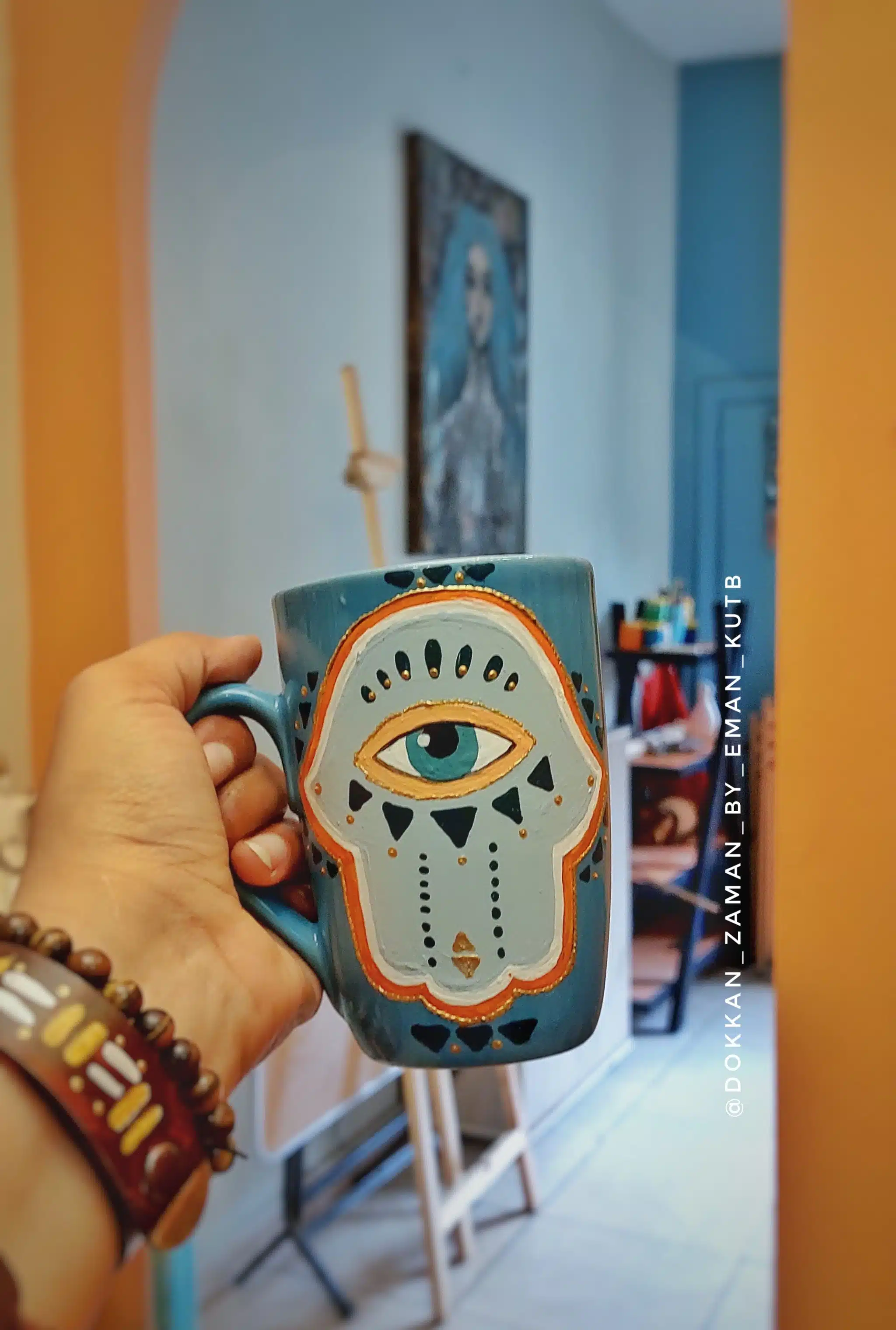 Kaf fatima handpainted mug 1 Kaf fatima handpainted mug