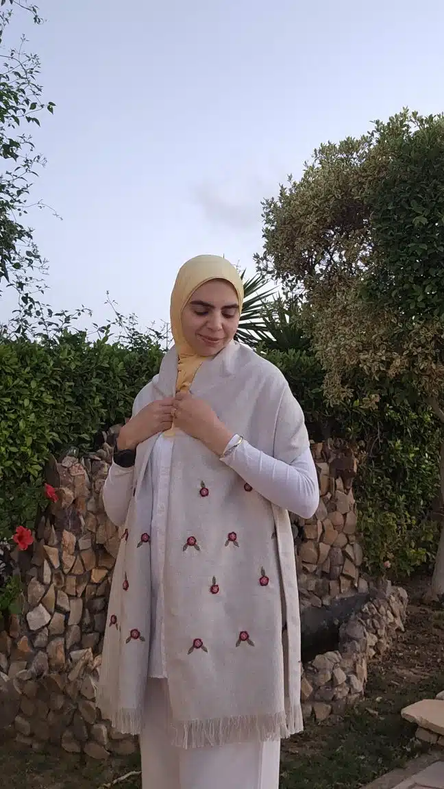 Burgundy Roses Hand-embroidered Natural Cotton Shawl 2 20250424 1848291 scaled