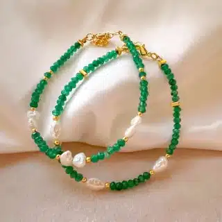 Green Jade stack bracelets