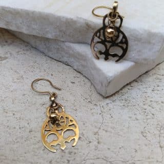 حلق سيوي نحاس مطلي دهب