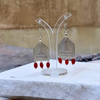 حلق نحاس طلاء فضه سيوي بيت باحجار مرجان