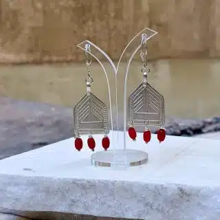 حلق نحاس طلاء فضه سيوي بيت باحجار مرجان