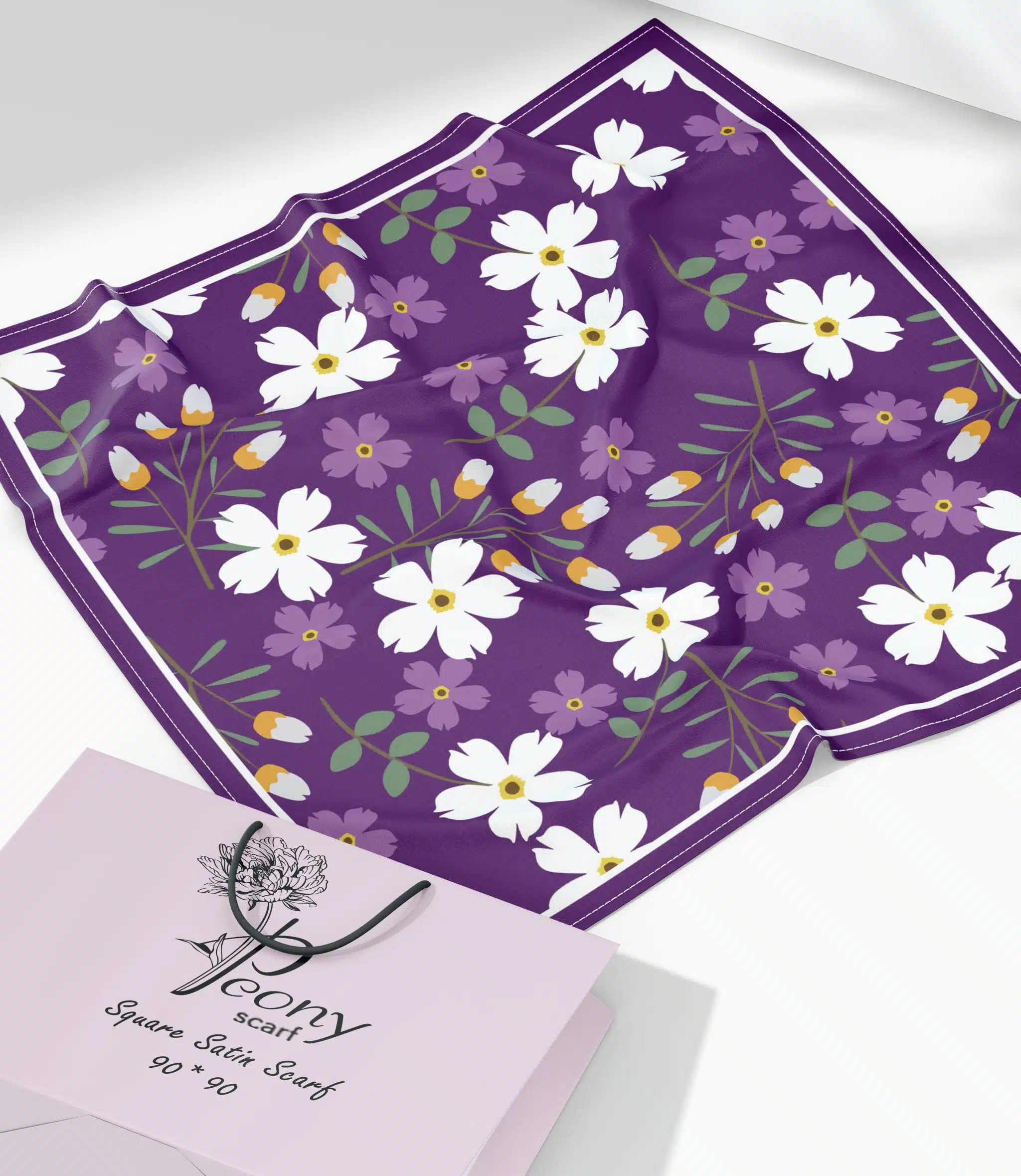 Purple Square scarf 1 Purple Square scarf