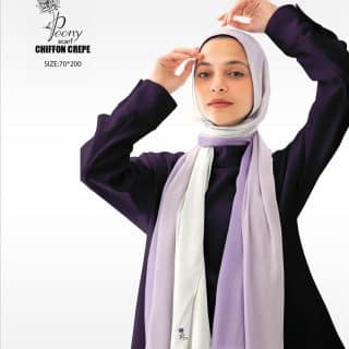 Gradient Purple & Beige Scarf