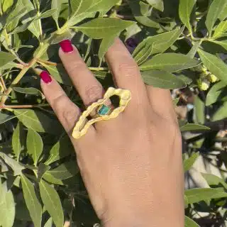 Handmade Gold Platted Sterling Silver Ring (Code 952)