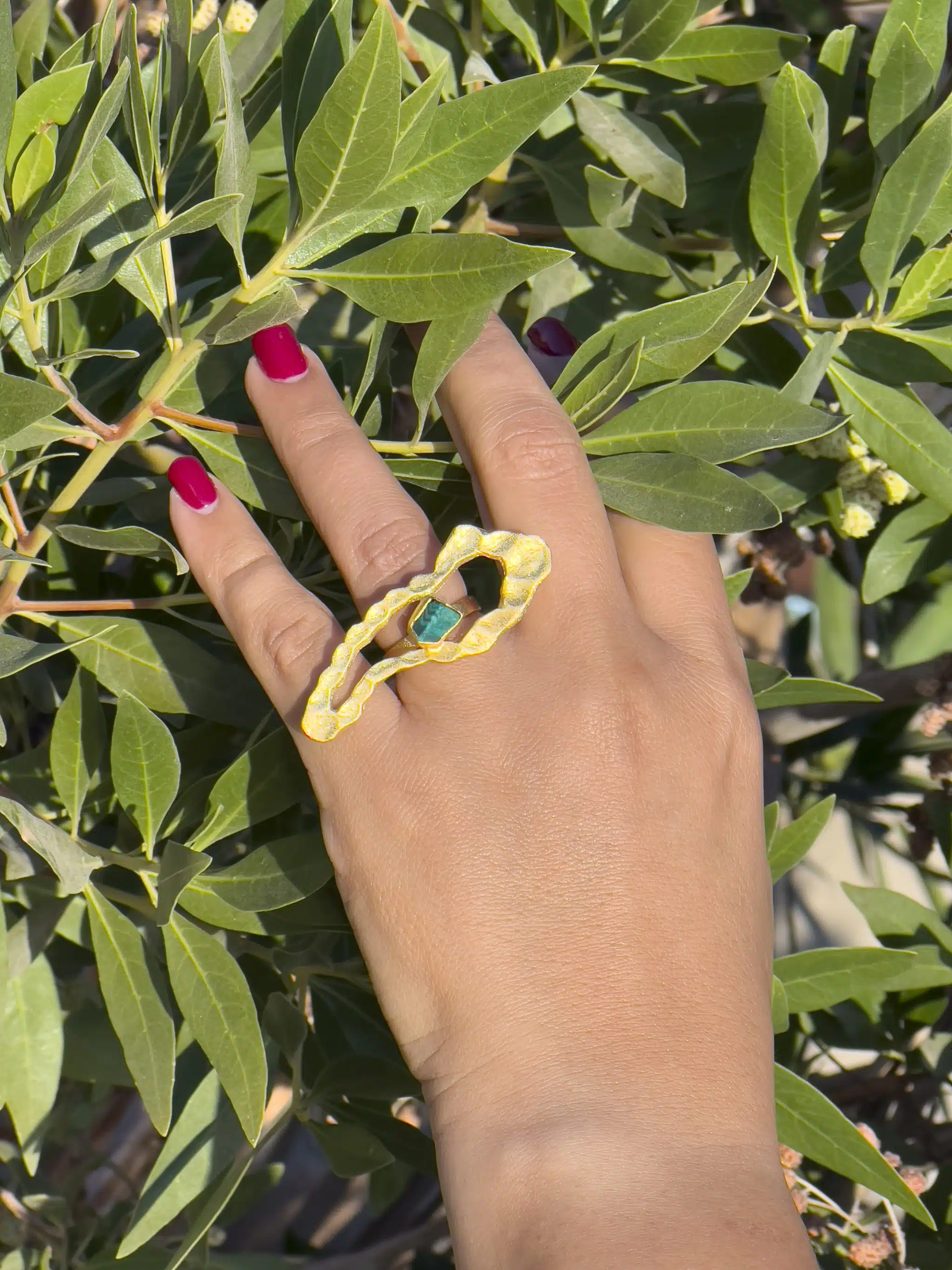 Handmade Gold Platted Sterling Silver Ring (Code 952) 1 Handmade Gold Platted Sterling Silver Ring (Code 952)