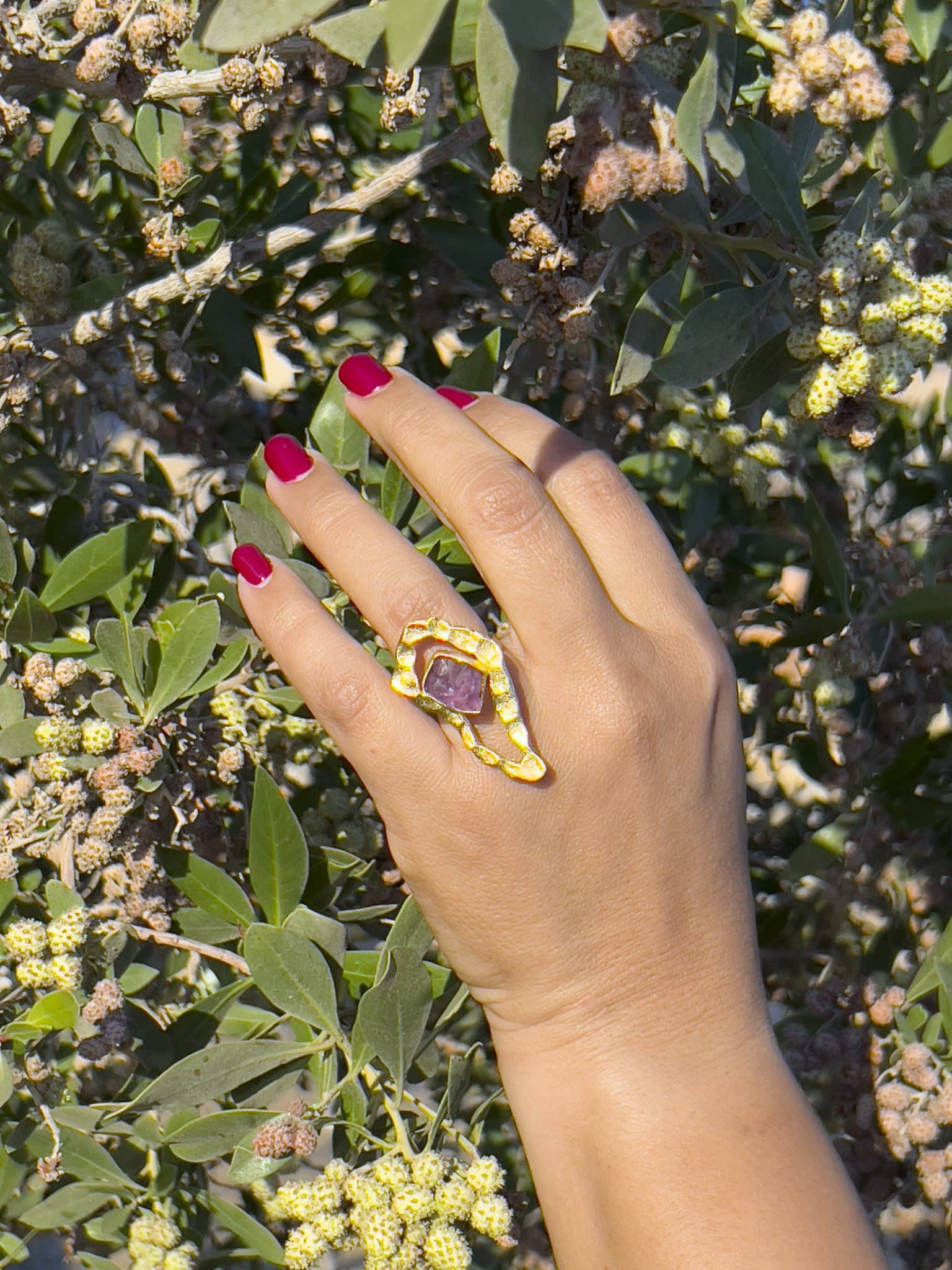 Handmade Gold Platted Sterling Silver Ring (Code 953) 1 Handmade Gold Platted Sterling Silver Ring (Code 953)