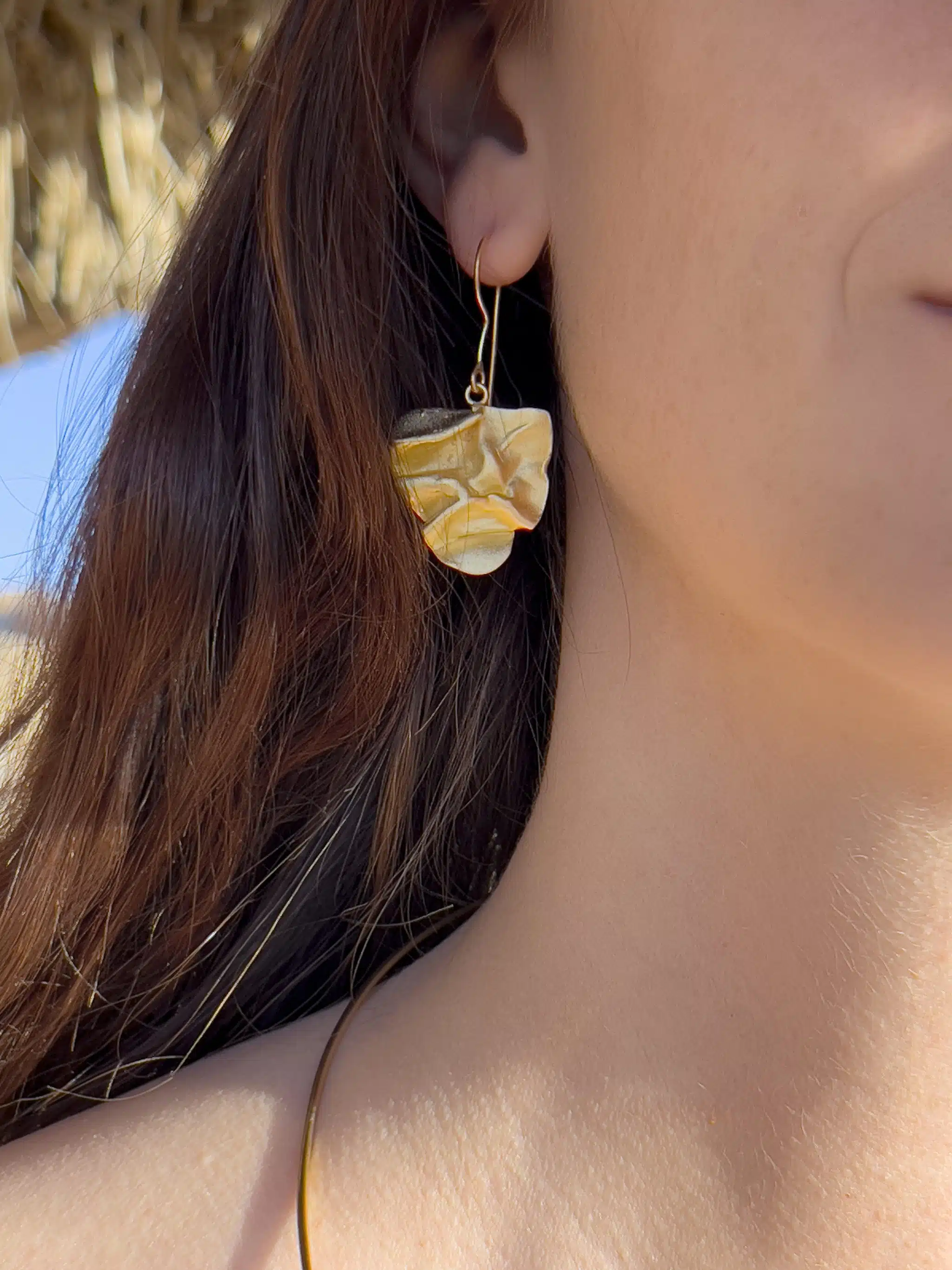 Handmade Gold Platted Sterling Silver Earring (Code 957) 1 Handmade Gold Platted Sterling Silver Earring (Code 957)