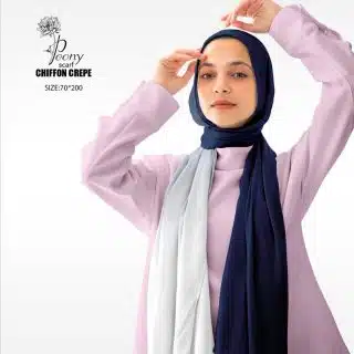 Gradient Navy Blue & White Scarf