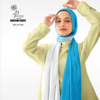 Gradient Turquoise & White scarf