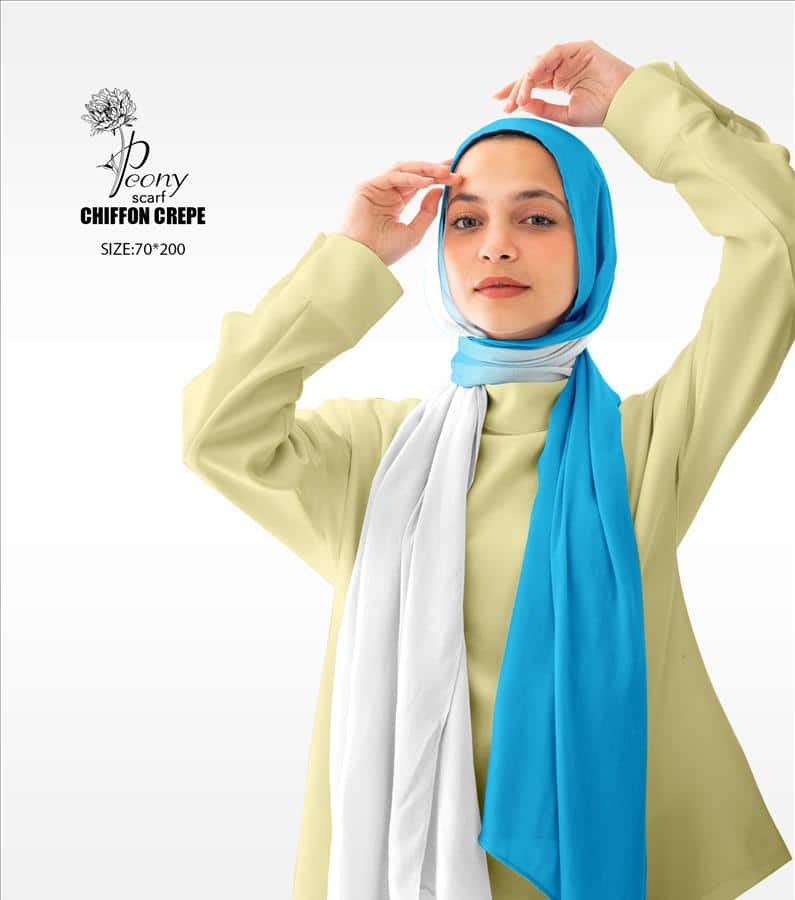 Gradient Turquoise & White scarf 1 Gradient Turquoise & White scarf