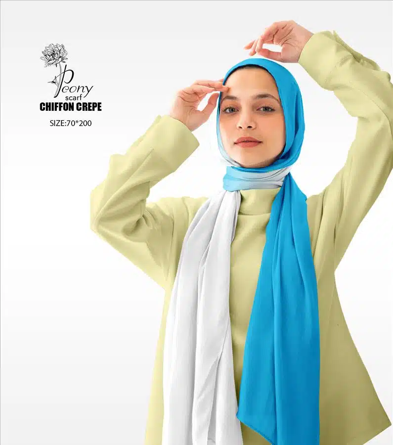 Gradient Turquoise & White scarf 1 Gradient Turquoise & White scarf