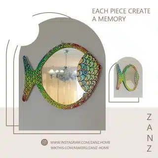 Hand painted fish mirror beautiful for your summer house