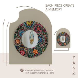 Hand painted house mirror