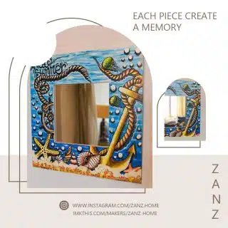 Hand painted square mirror