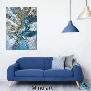 لوحة تدفق الحياة بألوان عصرية _ مقاس 50*70 مرسومه يدويا