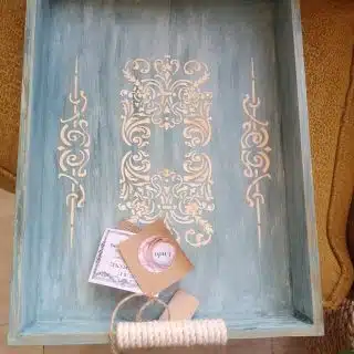 Boho wooden tray