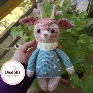 Deer amigurumi crochet stuffed animal doll