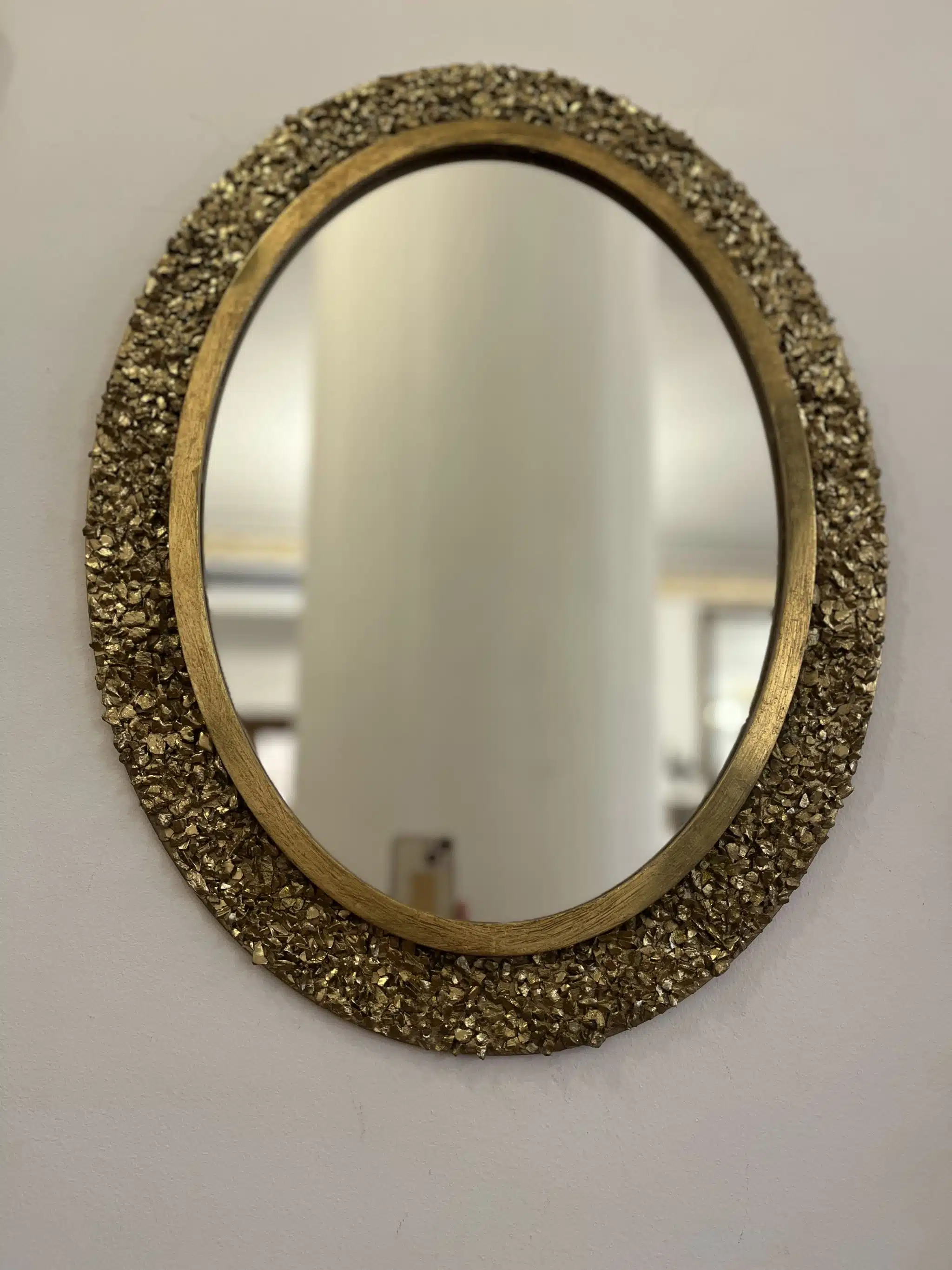 Oval golden mirror 1 Oval golden mirror