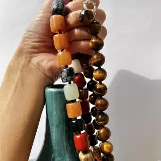 tiger_s_eye_necklace_ and Chunky Earthy Necklace