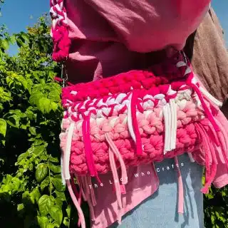 Crochet boho pinky bag 🌺🌷🌸