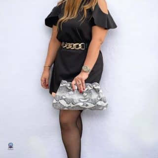 Genuine leather snake pouch clutch