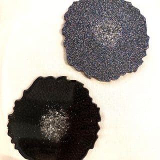 black and silver leaves