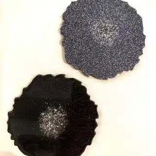 black and silver leaves