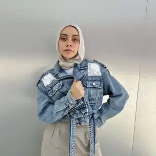 Lace whisper denim jacket