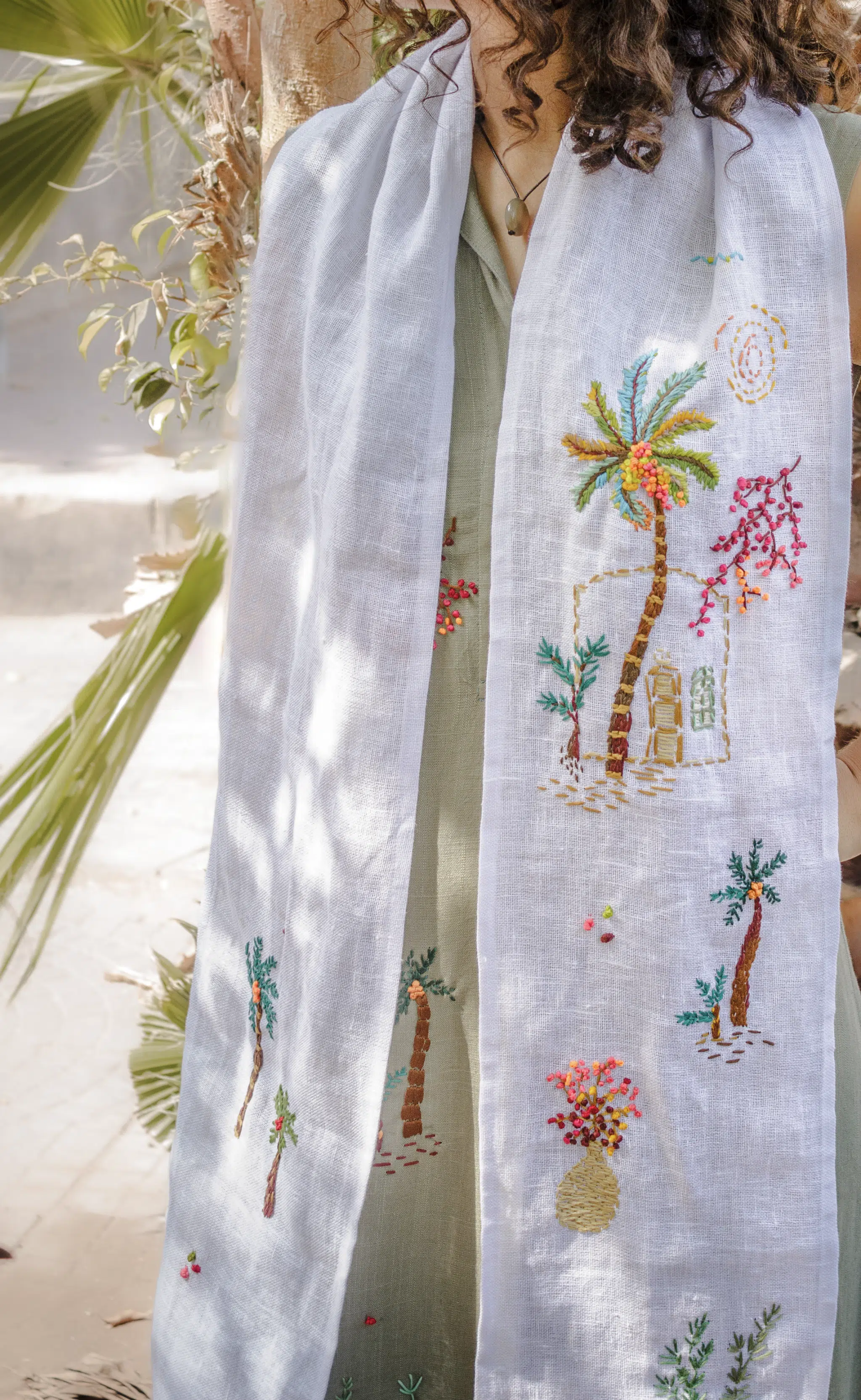 Ardi Pure Linen Scarf (White) 4 IMG 8503 1 copy