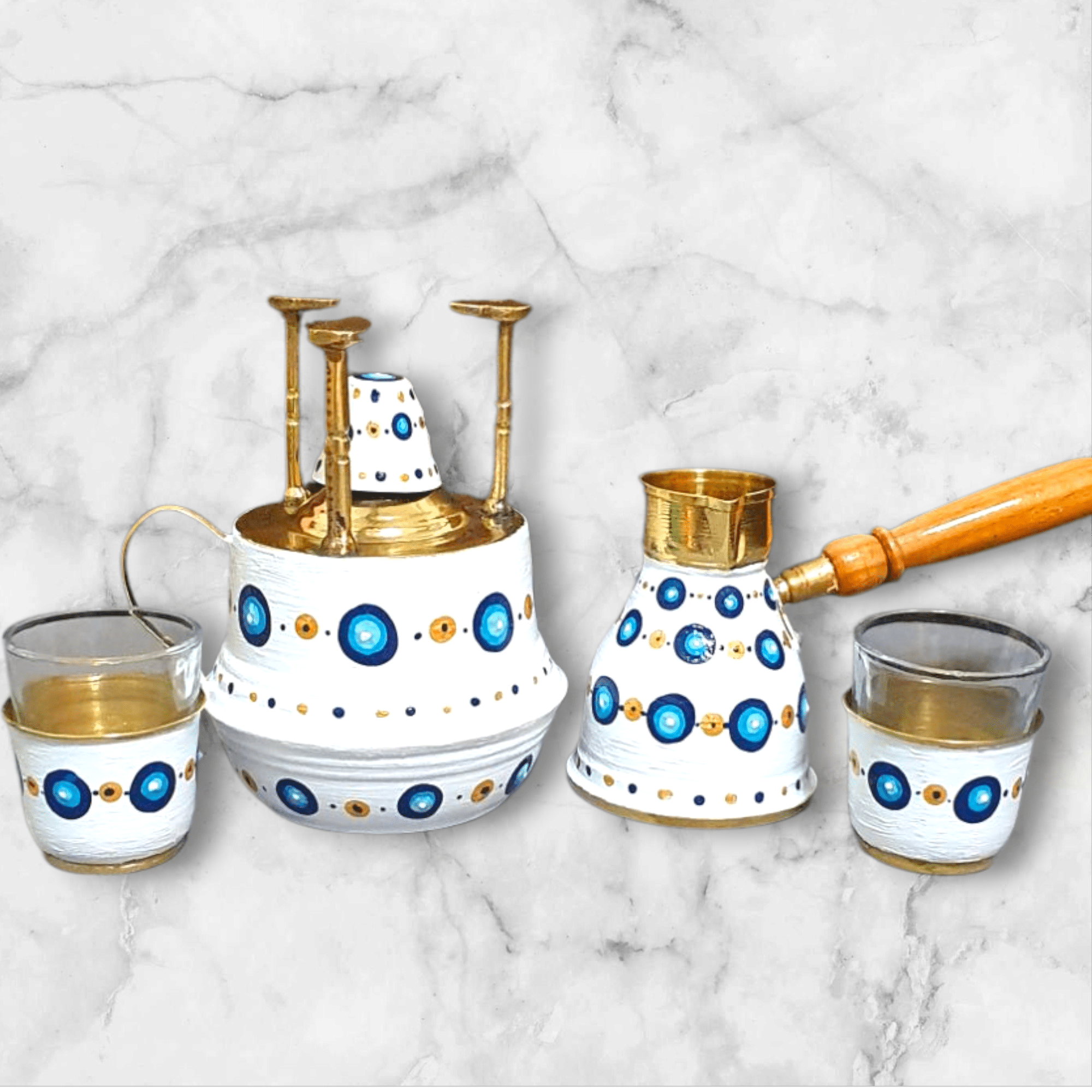 Hand Painted Copper Coffee Set طقم القهوة النحاس مع الصينية 4 Photoroom 20250219 194432