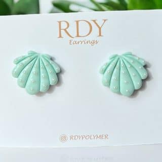 seashell - earring - polymer clay -