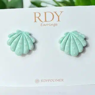 seashell - earring - polymer clay -