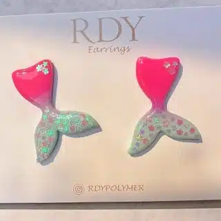 mermaid tail earring - polymer clay