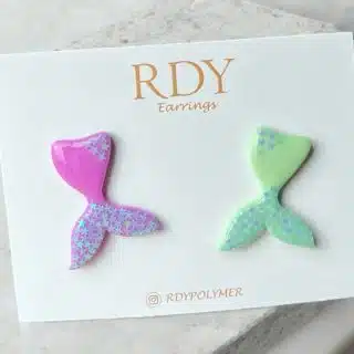 mermaid tail - earring - polymer clay