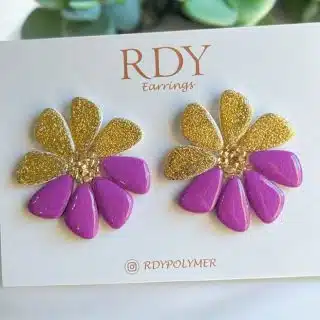 Amazing light mix of colors 100% handmade Lightweight polymer clay earring