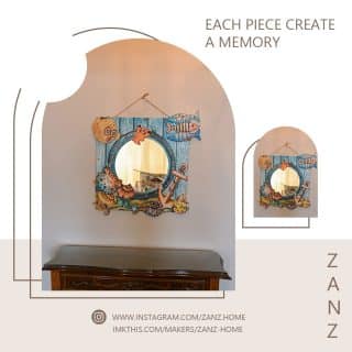 Summer house decor mirror square