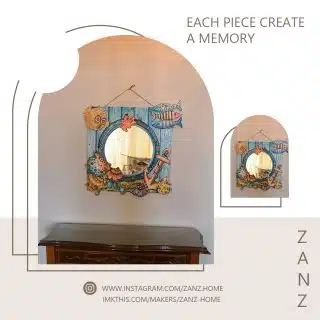 Summer house decor mirror square