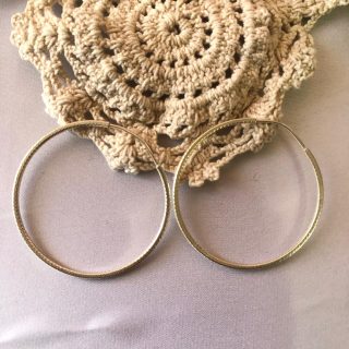 Handmade 925 4cm diameter Circle Earring