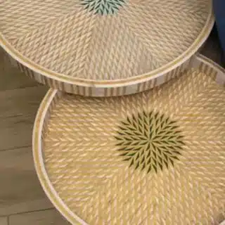 mother of pearl yellow with green in the center -KT-C-07-45