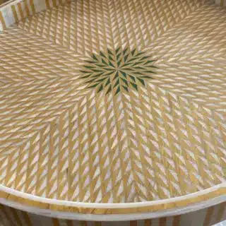 mother of pearl yellow with green in the center -KT-C-07-40