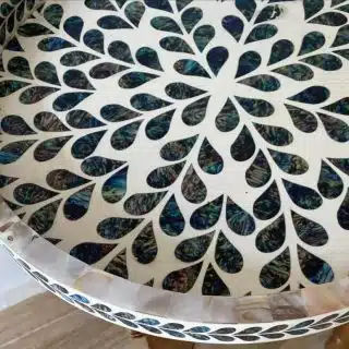 mother of pearl blue grayish try circle -KT-C-09-35