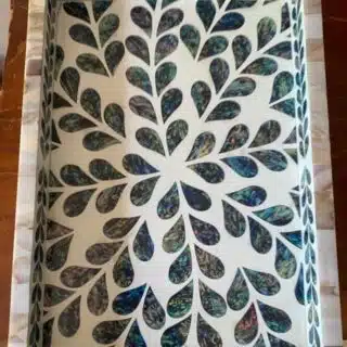 Mother of pearl rectangle blue grayish tray KT-R-28*20