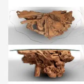 Coffee Tabels -Natural Root with top of Glass or Securité different sizess,