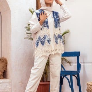 Embroidery tie dye vest