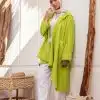 Neon Asymmetrical linen Cardigan