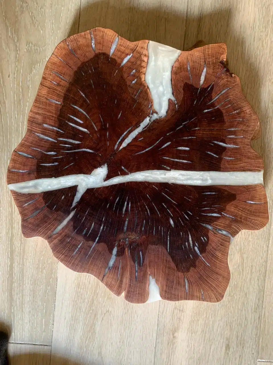 unshaped side table wood with epoxy , Zan leg -45cm 1 unshaped side table wood with epoxy , Zan leg -45cm