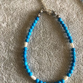 925 Silver Turquoise & Pearl Bracelet