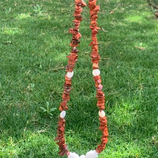 Red Jasper & 925 Silver Lock and Chain Necklace